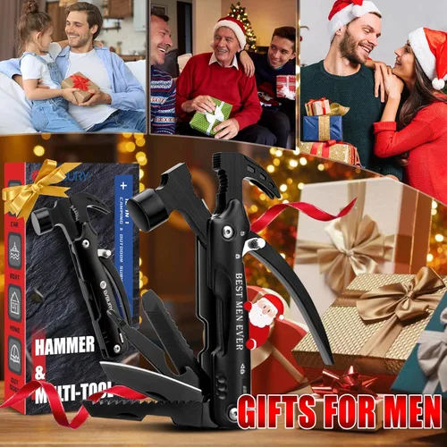 Vista 2 de BIBURY Rellenos de calcetines para hombres, martillo multiherramienta 12 en 1, regalos de elefante blanco para adultos, regalo para papá que lo