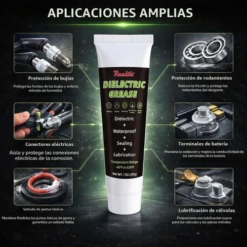 Vista 8 de Realth Grasa dieléctrica para conectores eléctricos 1 oz, anticorrosión
