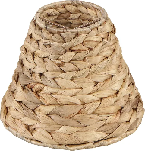 Vista 16 de Aspen Creative 51001-1, pantalla de lámpara de araña con clip, hoja de plátano natural, parte superior de 3 pulgadas x 6 pulgadas inferior x 4-3/4