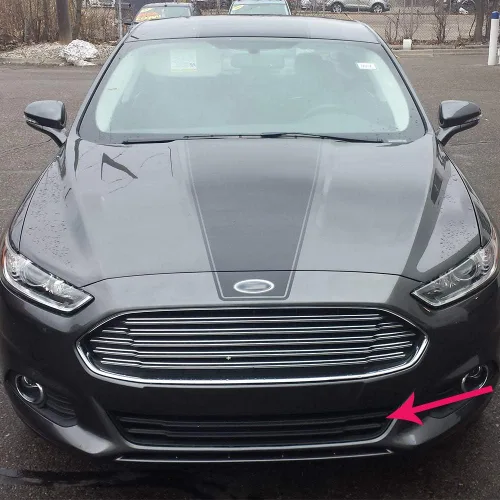 Vista 6 de CHEDA Rejilla inferior del radiador delantero, compatible con Ford Fusion/Mondeo 2013-2016, montaje de rejilla negra de parachoques