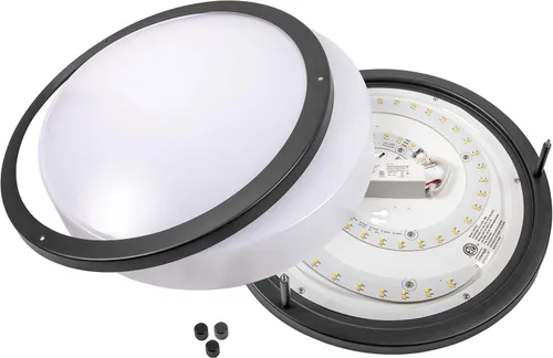 Vista 2 de LB72172 - Lámpara de techo LED de montaje empotrado, 10 pulgadas, moderna, regulable, lámpara redonda, acabado de bronce aceitado, blanco frío