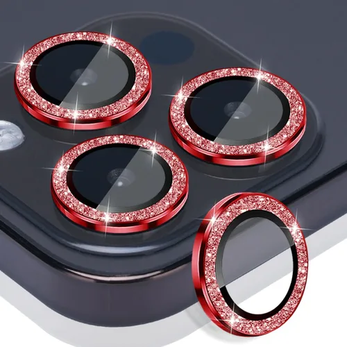 Vista 21 de Protector de lente de cámara para iPhone 15 Pro Max, protector de lente de vidrio templado con anillo de aleación de aluminio, compatible con iPhone