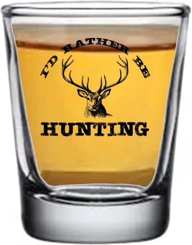 Vista 2 de Rogue River Tactical Buck Hunting Shot Glass Rather Be Hunting Gift For Hunter