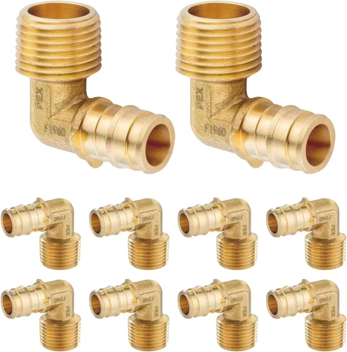 Vista 20 de Paquete de 2 accesorios HeSun PEX-A, codo de expansión de rosca NPT macho de 3/4 pulgadas PEX-A x 3/4 pulgadas, ASTM F1960098-2)