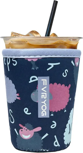 Vista 27 de Reusable Insulated Neoprene Iced Coffee Sleeves for Iced Coffee Cups, Coffee Coolies sleeves for Iced & Hot Drinks