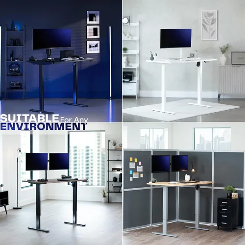 Vista 8 de VIVO DESK-KIT-1W4W - Escritorio eléctrico de pie de 43 x 24 pulgadas, ajuste de altura de memoria, serie 1B, parte superior blanca de una pieza