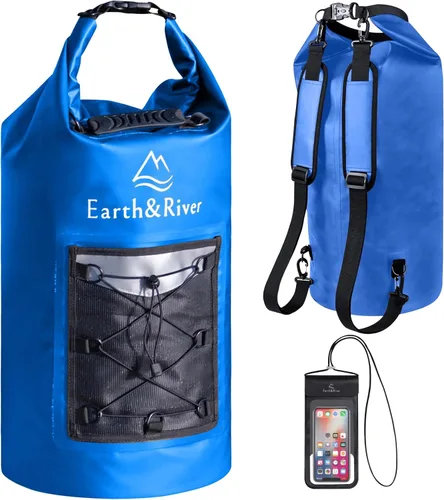 Vista 23 de EARTH&RIVER Mochila seca impermeable de alta calidad, extra gruesa, protección para todas las actividades acuáticas y campamentos, bolsa seca ligera