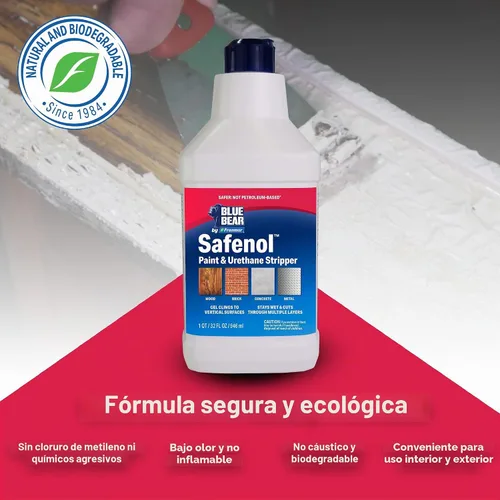 Vista 6 de Blue Bear Safenol - Gel pelador de pintura, elimina uretano y barniz 1