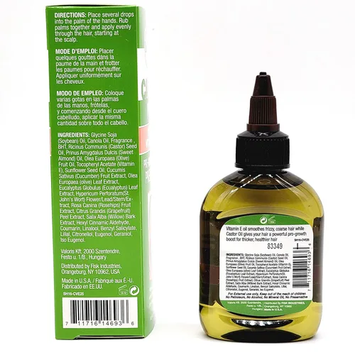 Vista 3 de Difeel Premium Castor Plus Vitamina E - Aceite para el cabello Pro-Growth + Anti-Frizz Premium, 2.5 oz.