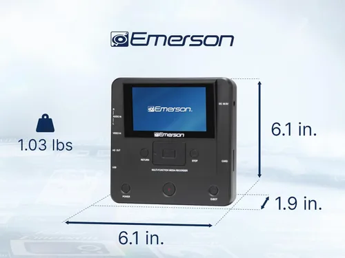 Vista 10 de Emerson Grabadora multimedia EMT-1200 con pantalla LCD de 4.3 pulgadas: graba videos, música y fotos desde el teléfono a DVD, USB o tarjeta