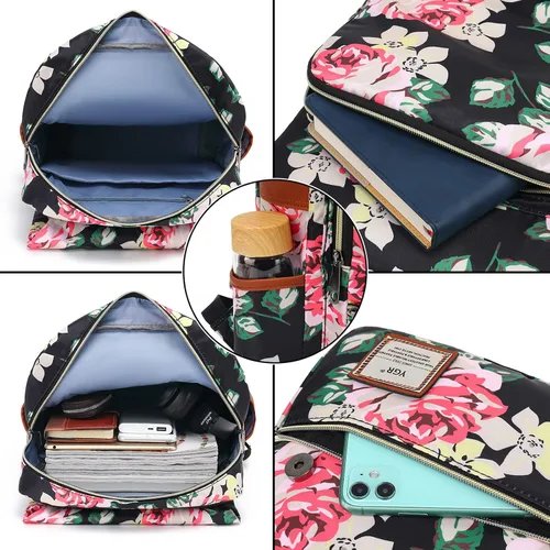 Vista 3 de YGR - Mochila con estampado floral para laptop para mujeres, hembras, escuela, viaje, negocios, deportes al aire libre, oficina, trabajo