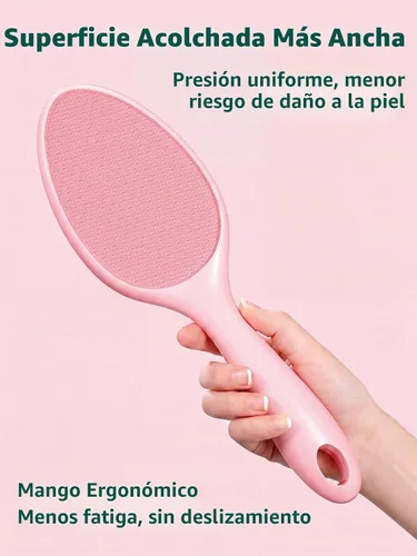 Vista 3 de Lima de pie de vidrio de 2 caras Removedor de callos sin soporte de drenaje (rosa)