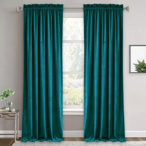 Vista 73 de RYB HOME Cortinas opacas de terciopelo para dormitorio, aislamiento térmico, privacidad, luz solar, bloqueo de calor, cortinas lujosas con bolsillo