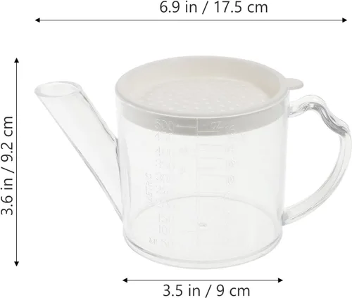 Vista 4 de Hemoton Botella dispensadora de aceite y vinagre para cocina, 6.88 x 3.62 x 3.54 pulgadas, resistente al calor, sin goteo, marcas de escala