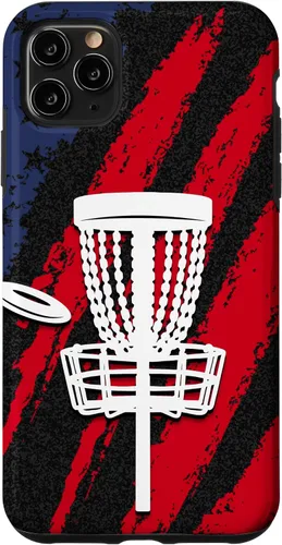 Vista 13 de iPhone 16 Disc golf american flag USA disc golfer dad Case