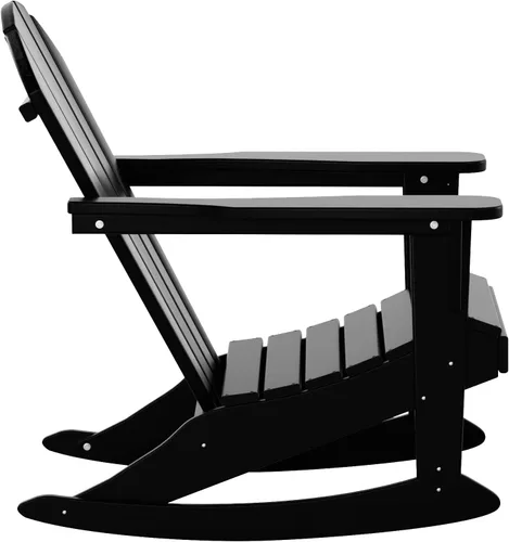 Vista 128 de WestinTrends Silla mecedora Malibu de poliéster para exterior/patio Adirondack, Negra