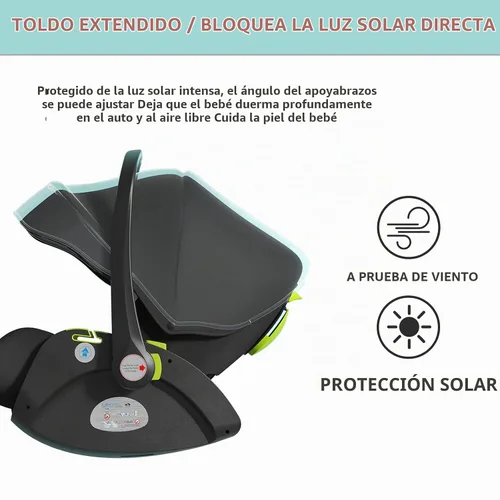 Vista 6 de Cochecito de bebé 2 en 1 Trenana, cochecito de bebé para paisaje alto, cochecito reversible, respaldo y techo ajustables, cochecito plegable