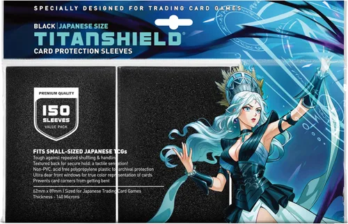Vista 22 de TitanShield (150 mangas) tamaño pequeño japonés, fundas para tarjetas de comercio para Yu-Gi-Oh, Pelea de cartas Vanguard & More Verde