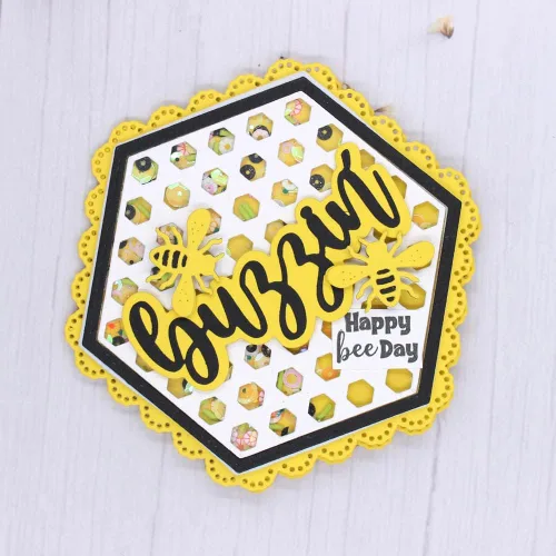 Vista 5 de KSCRAFT Honeycomb Shaker Mini álbum de corte de metal troqueles plantillas para bricolaje Scrapbooking decorativo en relieve DIY tarjeta de papel