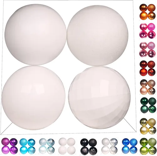 Vista 58 de Emopeak - Juego de 24 esferas navideñas, ornamentos irrompibles, 4 estilos, decoración colgante para árbol de Navidad, boda o fiesta