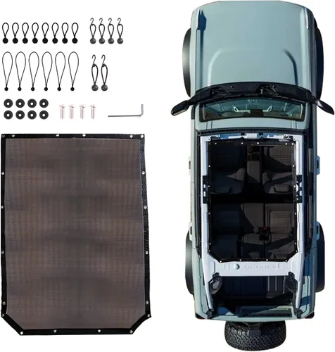 Vista 14 de Parasol Compatible con Ford Bronco Nuevo 2021 2022 2023 2024 2025 de 2 Puertas, Parasol Bikini Top para Techo Bimini, Red de Malla Suave, Accesorios