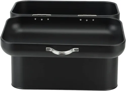 Vista 6 de Recipiente de almacenamiento de pan de hierro, mantenga el recipiente de pan casero de hierro de gran capacidad para encimera (negro)