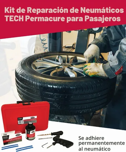 Vista 2 de TECH Permacure - Kit de tapones para neumáticos de pasajeros, el kit de reparación de neumáticos planos ideal para automóviles de pasajeros