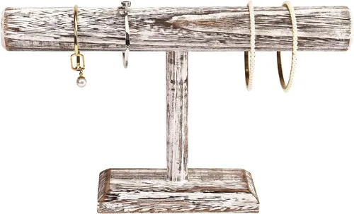 Vista 3 de Ikee Design Soporte de exhibición de madera para pulsera, soporte de almacenamiento de joyas de madera para exhibición de tiendas, vitrinas