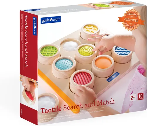 Vista 9 de Guidecraft Búsqueda táctil colorida y combinada: juego de memoria sensorial de texturas suaves para niños pequeños