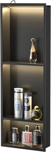 Vista 10 de Acero inoxidable cepillado 36" X 12" Niche de ducha Led Ningún