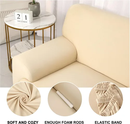 Vista 5 de uxcell Funda elástica para sofá, funda clásica sólida para sofás, sofá biplaza o sillón, muebles universales de poliéster elástico con una funda