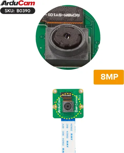 Vista 5 de Arducam Módulo de cámara Raspberry Pi de 8 megapíxeles, módulo de cámara 1080P IMX219 compatible con Raspberry Pi 5, 4 Modelo B, Pi 3/3B+ y Pi Zero