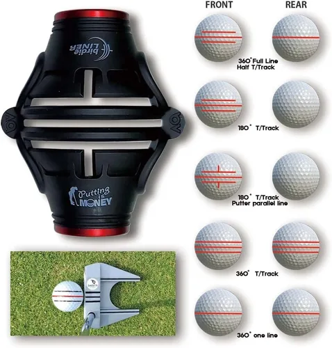 Vista 4 de BIRDIE79 360-Degree Golf Ball Marker Alignment Tool Kit with 3-Color Pens and Gift Box.