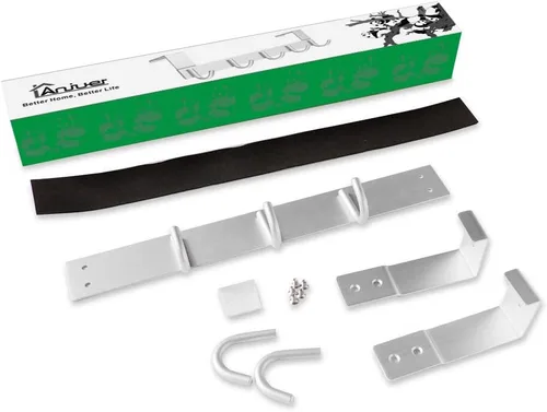 Vista 4 de Ganchos de puerta para colgar en la puerta, organizador de aluminio para toallas, soporte para baño Kithchen, 5 ganchos para colgar sobre la puerta