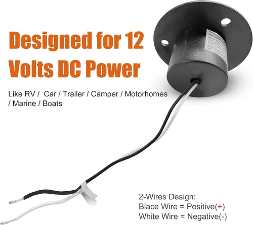 Vista 6 de Facon Enchufe de montaje en pared de 12 V – Puerto de carga USB C RV y enchufe de cargador USB QC3.0 – Dual 18 W (A+C) Cableado directo para RV