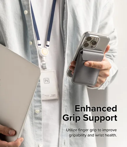 Vista 8 de Ringke Cartera magnética con soporte [capacidad para hasta 3 tarjetas] Cartera de teléfono compatible con MagSafe, soporte ajustable en ángulo