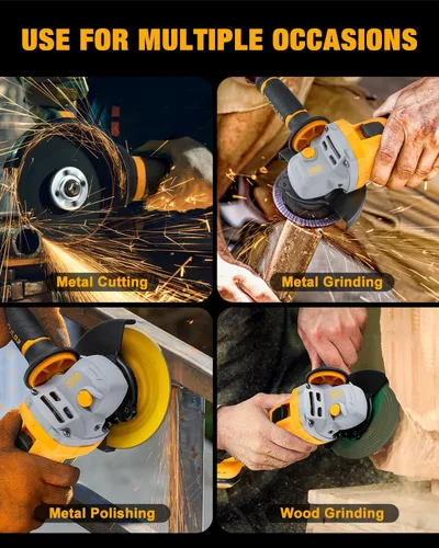Vista 6 de Amoladora angular inalámbrica de 4-1/2 pulgadas a 5 pulgadas, herramienta de amoladora de batería de 2 x 4.0 AH, amoladora eléctrica sin escobillas