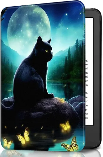 Vista 10 de Funda para Kindle básico de 6 pulgadas (11.ª generación), múltiples ángulos, piel sintética, delgada, con función de encendido y apagado automático