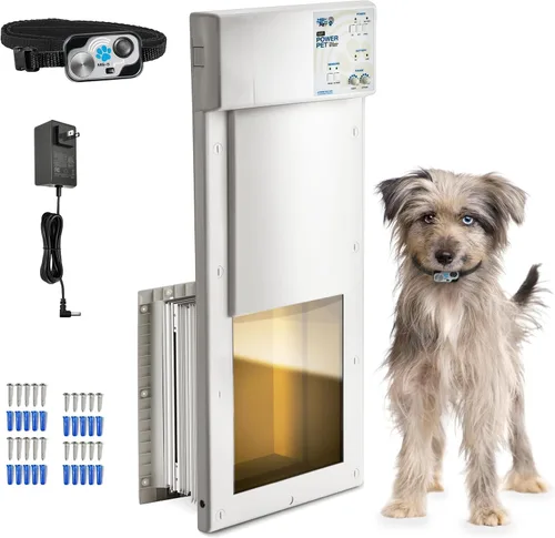 Vista 9 de High Tech Pet - Puerta electrónica automática para mascotas de High Tech Pet - Puerta para perros operada por mascotas, alta seguridad, hermética