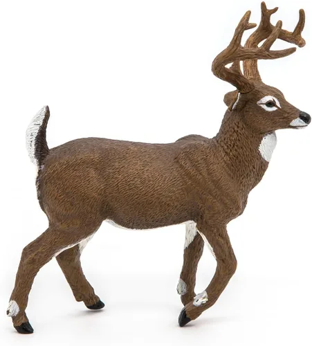 Vista 3 de Papo - Figura de ciervo de cola blanca - Juguete realista de animal del bosque para niños de 3 años en adelante - Modelo de vida silvestre pintado a