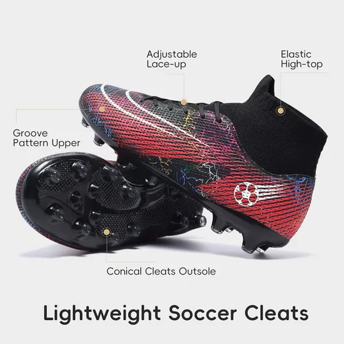 Vista 5 de curunect Zapatos de fútbol para hombre, ligeros, antideslizantes, para entrenamiento de fútbol sala