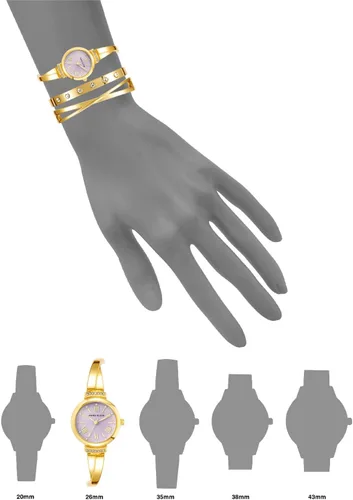 Vista 14 de Anne Klein AK/2245 - Juego de reloj de pulsera con detalles de cristal prémium para mujer