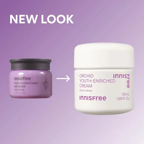 Vista 5 de innisfree Orchid Youth‑Enriched Cream Crema hidratante facial reafirmante coreana con ácido hialurónico y niacinamida para hidratar, cuidar