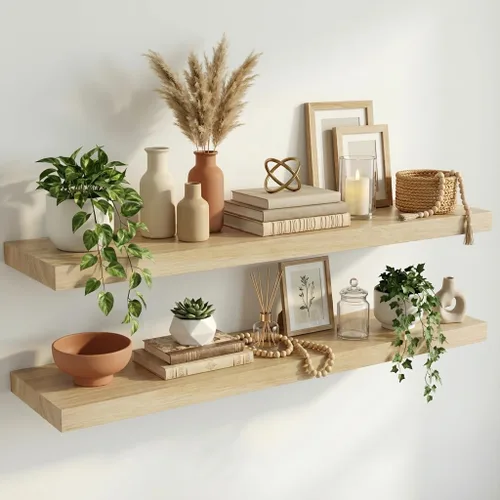 Vista 13 de IAE Estantes flotantes de pared de 16 pulgadas, estantes de baño montados en la pared, estante invisible, estantes de cocina flotantes, estante