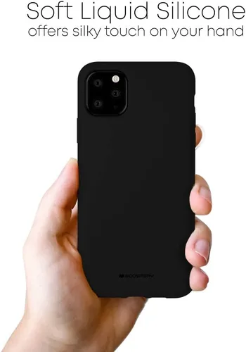 Vista 3 de GOOSPERY Funda de silicona líquida para Apple iPhone 11 Pro Max (6.5 pulgadas) Jelly Rubber Bumper Case con forro de microfibra suave (negro)