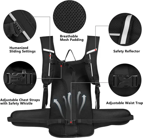 Vista 4 de NONSAR Mochila de hidratación de 3L con bolsa de agua, mochila de agua aislada para mujeres, hombres, niños, mantiene los líquidos frescos hasta 5