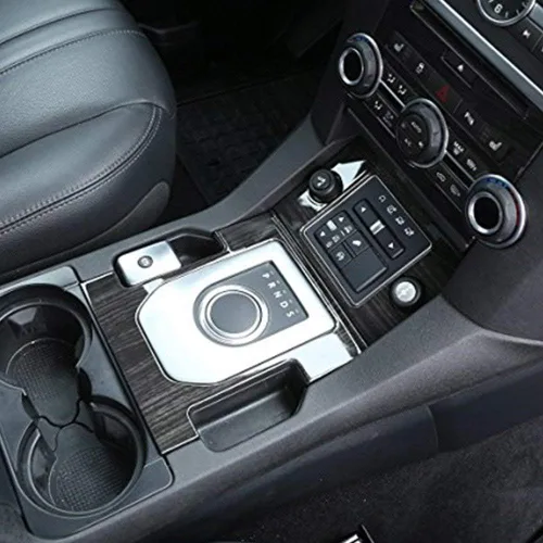 Vista 4 de YIWANG Cubierta de panel de palanca de cambios de coche, cromada, ABS, 2 unidades, para Land Rover Discovery 4 2012-2017, accesorios de coche