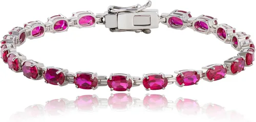 Vista 10 de MAX + STONE Pulsera de Tenis de Plata de Ley 925 con Piedras Natales para Mujeres Azul Zafiro creado