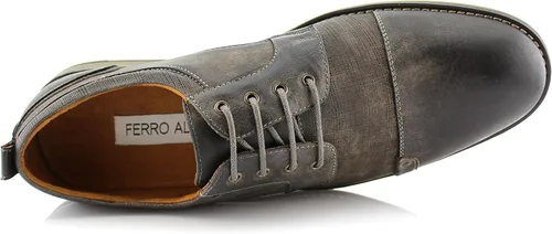 Vista 5 de Ferro Aldo MFA19275PL Jason - Zapatos de vestir para hombre de cuero vegano clásico casual con cordones y puntera redonda, Oxford
