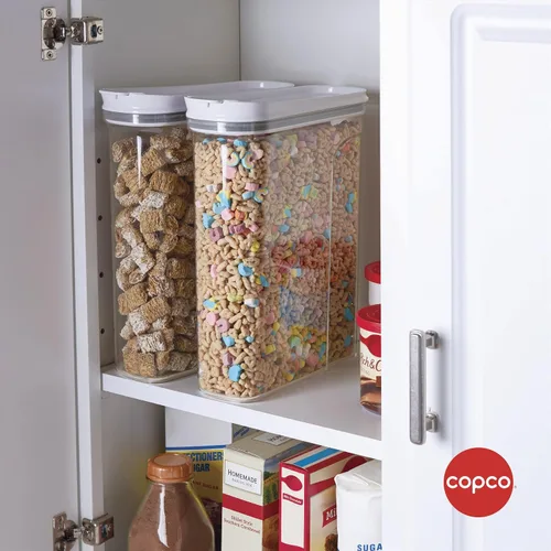 Vista 7 de Copco Contenedor transparente de almacenamiento de cereales de 4.75 cuartos de galón, tapa abatible hermética, plástico sin BPA, organizador